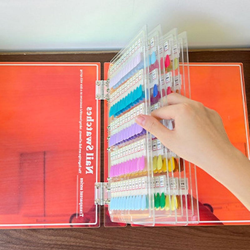 Magnetic Nail Swatches Book,2025 New 120/180/240 Nail Color Nail Color Display Book,Magnet Removable Blank Nail Sample Display,Professional Salon Nail Art Color Chart & Practice Stand,for Manicurist - Image 3